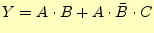 $\displaystyle Y=(A+B)\cdot(\bar{A}+B)$